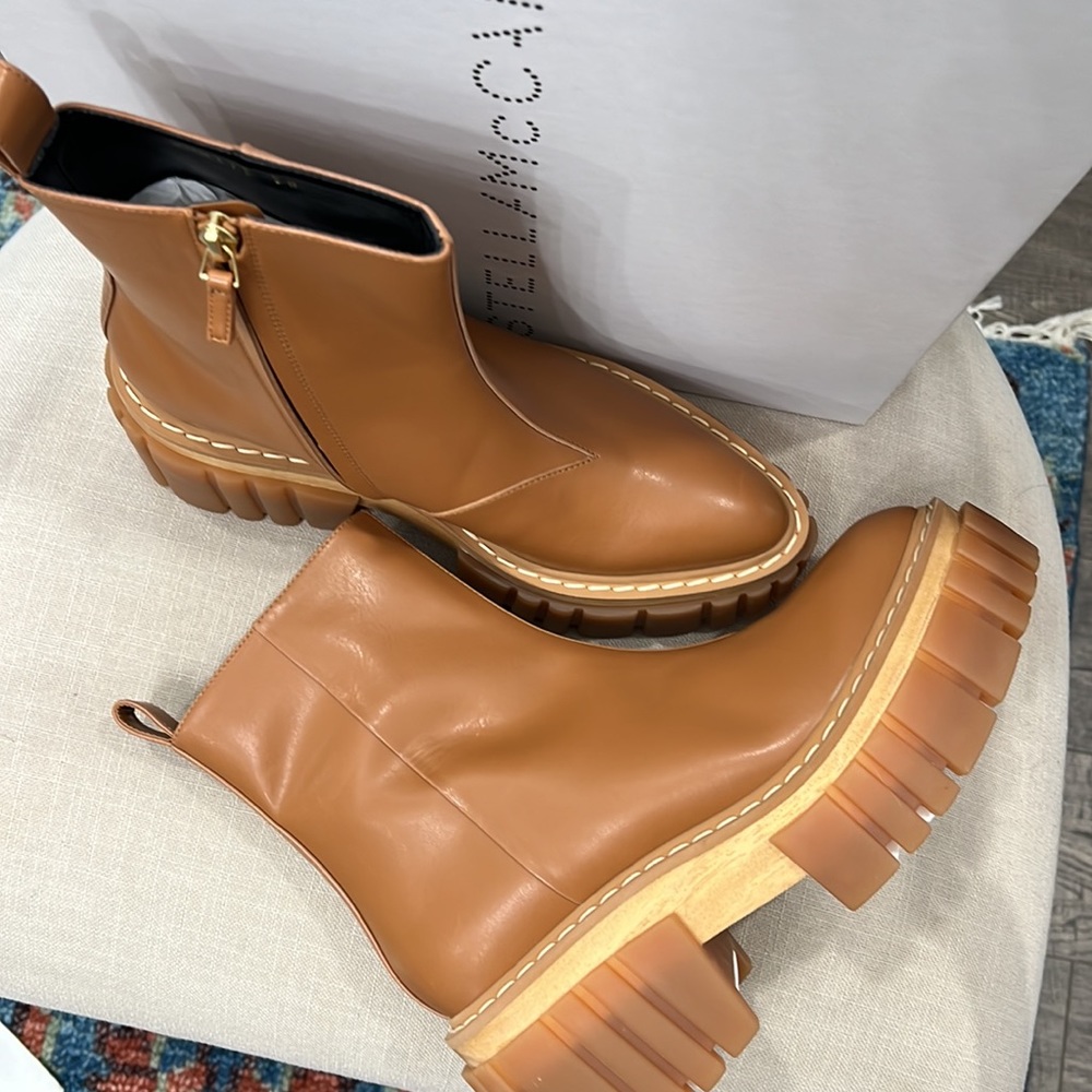 Stella McCartney Emilie Brown Leather Boots - Picture 8 of 9